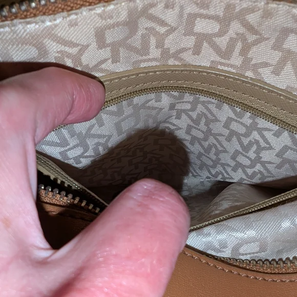 DKNY Beige and Brown Patterned Satchel - Picture 10 of 12